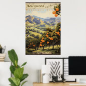 Poster California Orange Groves - Old Hollywood - Travel (Bureau à domicile)