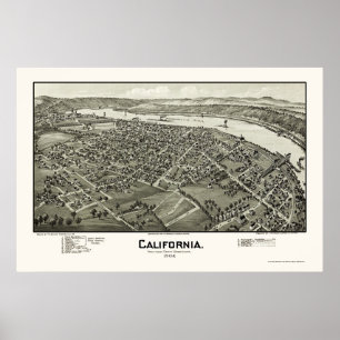 Poster California, PA Carte panoramique - 1902