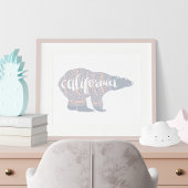 Poster California Pastel Winter Bear Imprimer