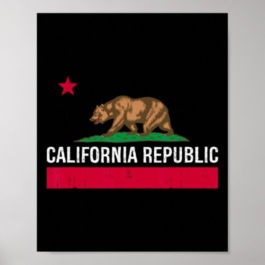 Poster California Republic State Flag (Devant)