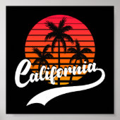 Poster California Retro Sunset (Devant)