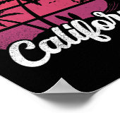 Poster California Retro Sunset Wave Surfboard Beach Surfi (Coin)