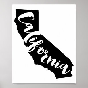 Poster California State Art Imprimer avec police de brace