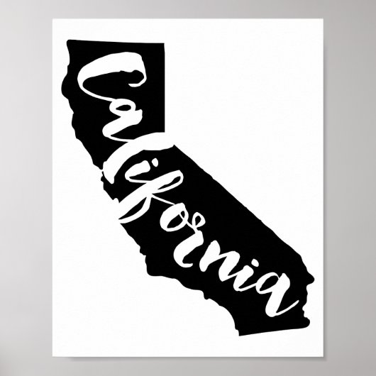 Poster California State Art Imprimer avec police de brace (Devant)