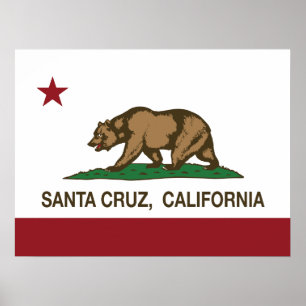 Poster California State Flag Santa Cruz