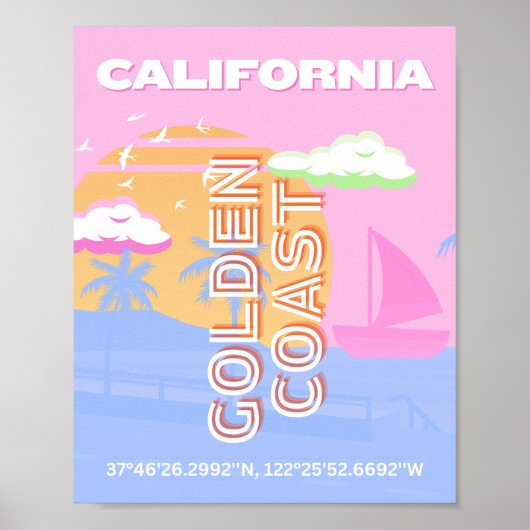 Poster Californie, Art de voyage, Prépa (Devant)