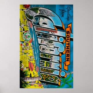 Poster Californie du Sud - Scènes de grandes lettres