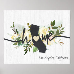 Poster Californie État Personnalisé Maison Ville Rustique