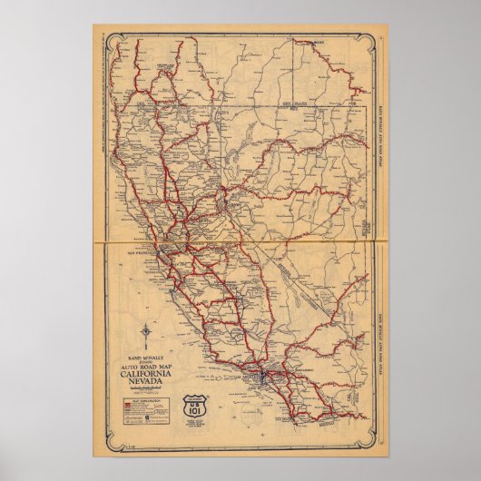 Poster Californie, Nevada (Devant)