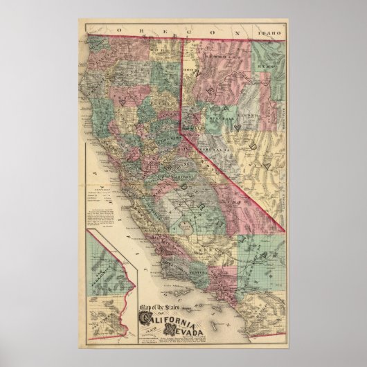 Poster Californie, Nevada 2 (Devant)