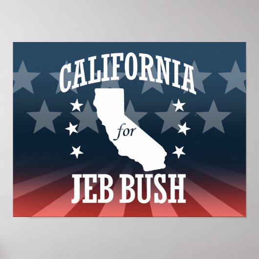 POSTER CALIFORNIE POUR JEB BUSH (Devant)