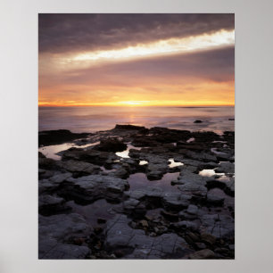 Poster Californie, San Diego, Falaises de coucher de sole
