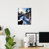 Poster Californie, Sierra Nevada Mountains, Une cascade (Bureau à domicile)