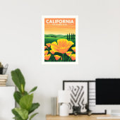 Poster Californie vintage (Bureau à domicile)