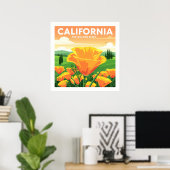 Poster Californie vintage (Bureau à domicile)