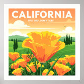 Poster Californie vintage (Devant)