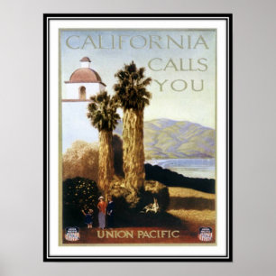 Poster Californie vintage, USA -
