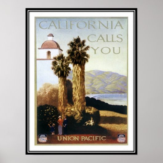 Poster Californie vintage, USA - (Devant)