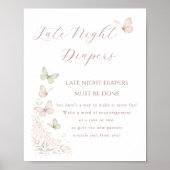 Poster Câlins de bébé papillon Vœux Changes de nuit (Devant)