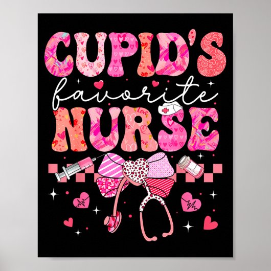Poster Câlins de la Saint-Valentin infirmière préférée Cœ (Devant)