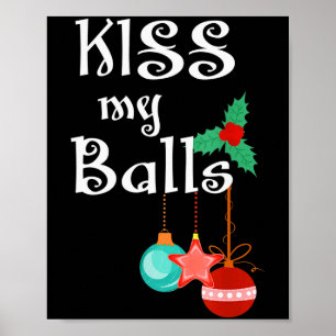 Poster Câlins de Noël pour hommes Drôle d'humour adulte N