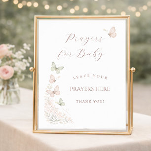 Poster Câlins de papillon Voeux Baisers Prières pour bébé