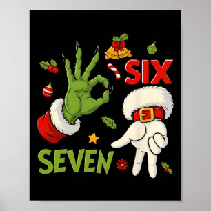 Poster Câlins Drôle Six Sept Mème Noël Santa Citation