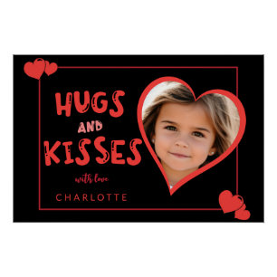Poster Câlins et bisous Saint-Valentin Photo personnalisé