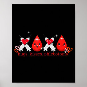 Poster Câlins Kiss Phlébotomie Saint-Valentin Phlébotomis