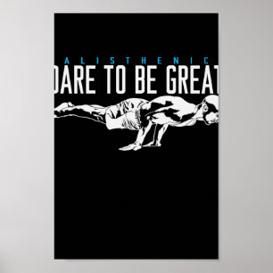 Poster Calisthenics Liegestütz Sport "Dare to be Great"