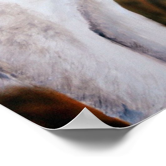 Poster "Call of the Wild" Wolf Art Reproduction Imprimer (Coin)
