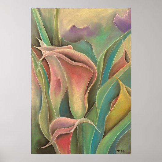 Poster Calla Abstract Wall Art | Modern Botanical  (Devant)