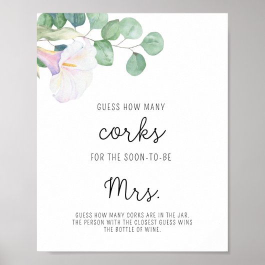 Poster Calla - Baby Shower Combien de bouchons (Devant)