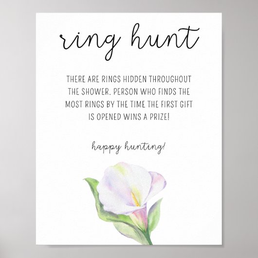 Poster Calla blanche - Jeu de chasse à l'anneau pour ente (Devant)