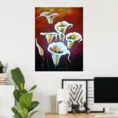 Poster Calla Blanche Lit Des Fleurs De Coupe Artistique S (Bureau à domicile)