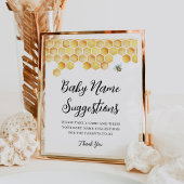 Poster CALLA Honey Bee Baby Name Idées Game Sign