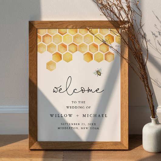 Poster CALLA Honey Bee Mariage Bienvenue