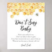 Poster CALLA Honey Bee Ne pas dire Baby Game Sign (Devant)