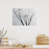 Poster Calla Lilies crayon croquis dessin art (Cuisine)