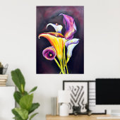 Poster Calla Lilly - Peinture bohème (Bureau à domicile)