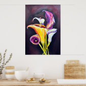 Poster Calla Lilly - Peinture bohème (Cuisine)