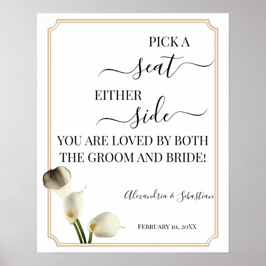 Poster Calla Lily Choisit Un Siège Sur L'Un Ou L'Autre Si (Devant)