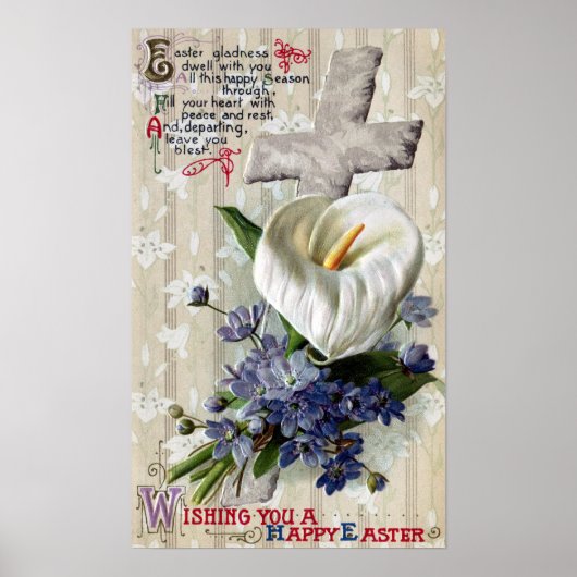 Poster Calla Lily et Pâques Vintages (Devant)