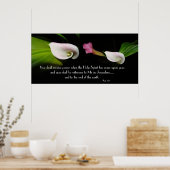 Poster Calla Lily Fleurs Esprit Saint Écriture Imprimer (Cuisine)