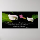Poster Calla Lily Fleurs Esprit Saint Écriture Imprimer (Devant)