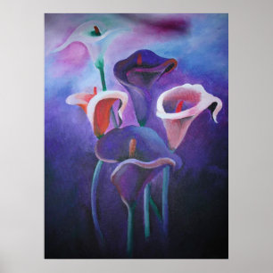 Poster Callas Violet Lilac Et Violet Art