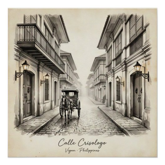 Poster Calle Crisologo Vigan Heritage Street Wall Art (Devant)