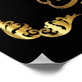 Poster Calligraphie arabe dorée élégante - Islamique (Coin)