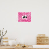 Poster Calligraphie arabe "Lumière sur lumière" en rose (Cuisine)