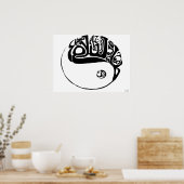 Poster Calligraphie arabe Ying et Yang (Cuisine)